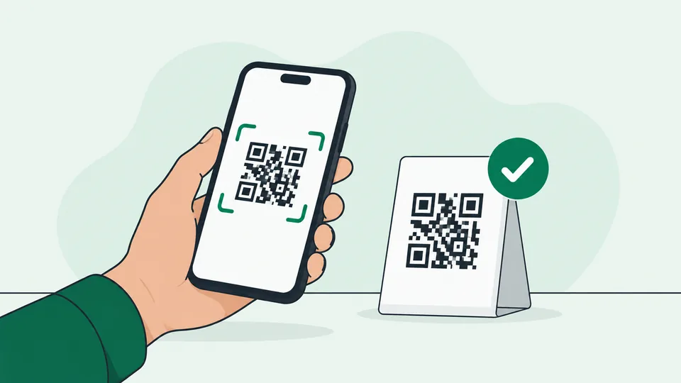 Un celular escanea un código QR y aparece la confirmación