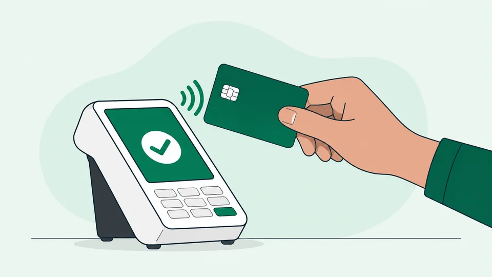 Una tarjeta se acerca a la terminal y el pago se aprueba