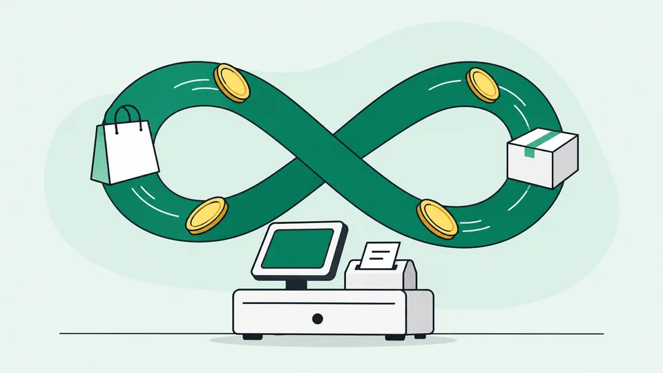 Monedas recorren un símbolo de infinito