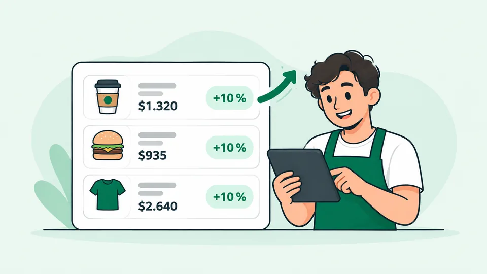 Una lista de productos cuyos precios suben un diez por ciento